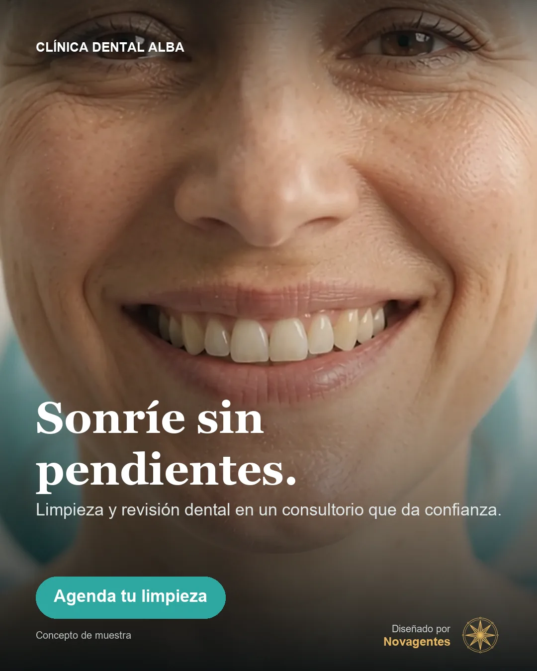Anuncio de muestra: Sonríe sin pendientes
